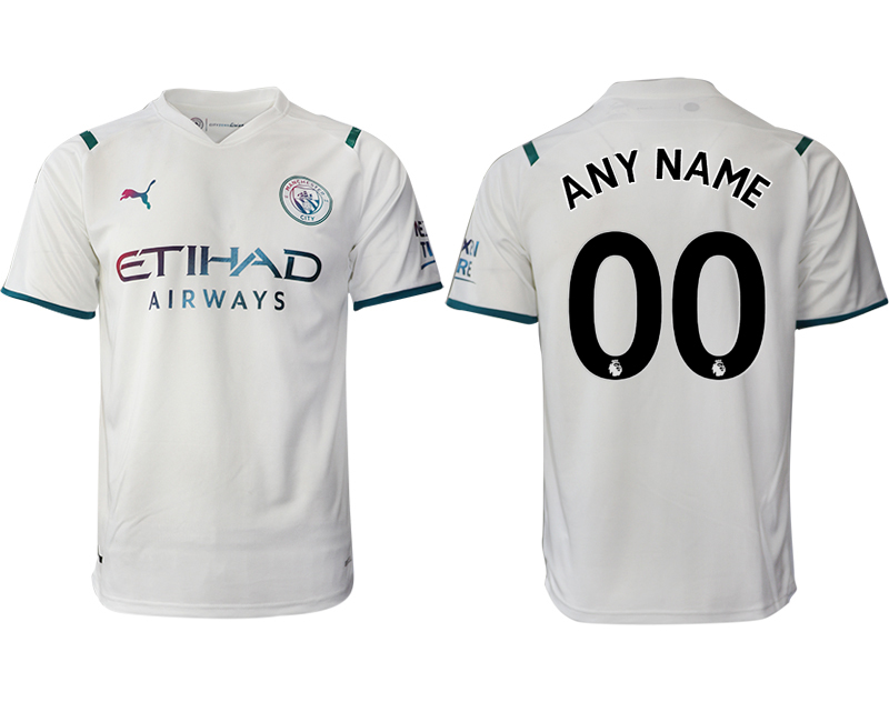 Men 2021-2022 Club Manchester city away aaa version white customized Soccer Jersey